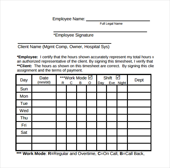 Numbers Timesheet Template HQ Printable Documents