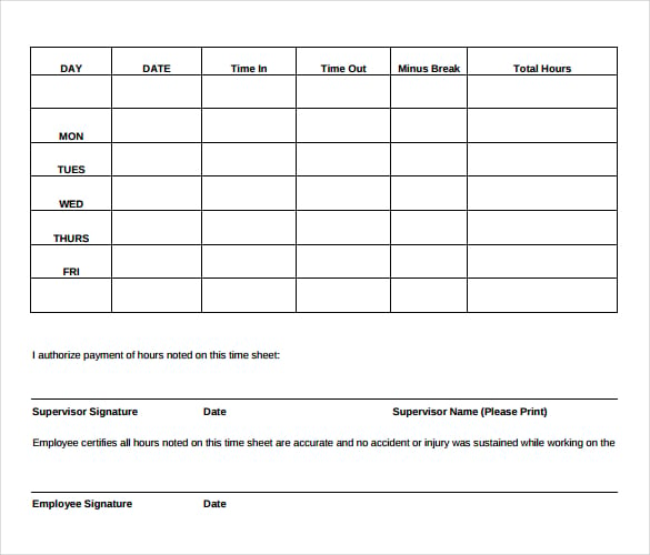 Numbers Timesheet Template - 17+ Free Sample, Example ...