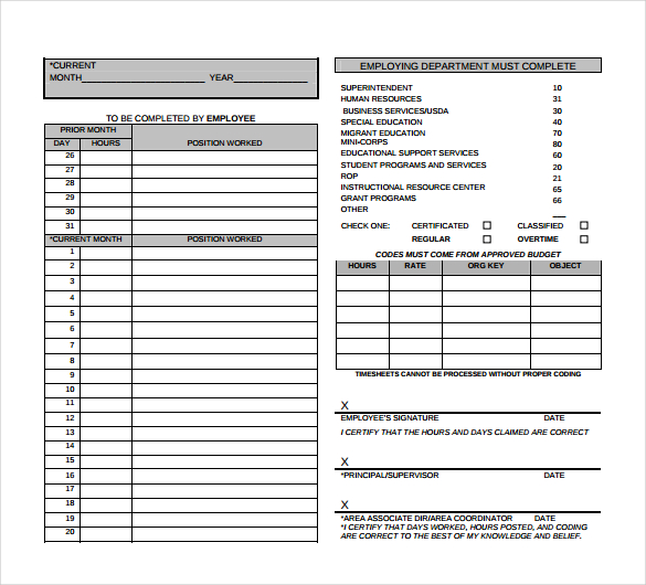 Numbers Timesheet Template – 17+ Free Sample, Example Format Download ...