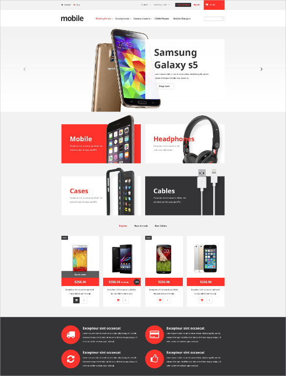 Mobile Ecommerce Template Free Download Printable Templates