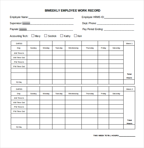 timesheet template for mac