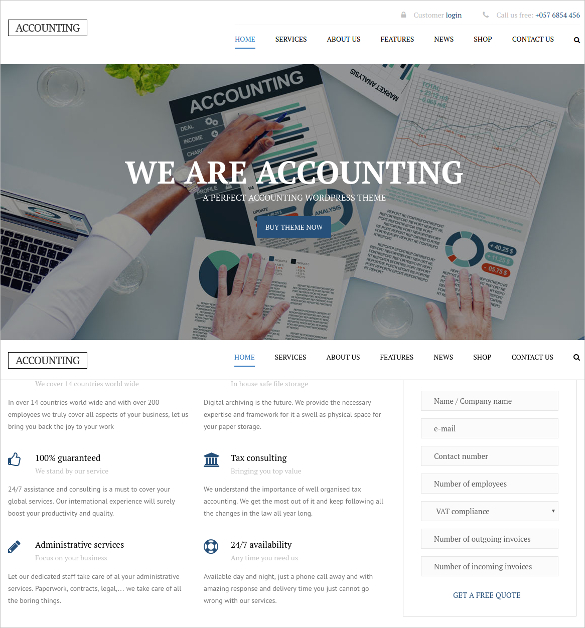 business wordpress website theme for accountants