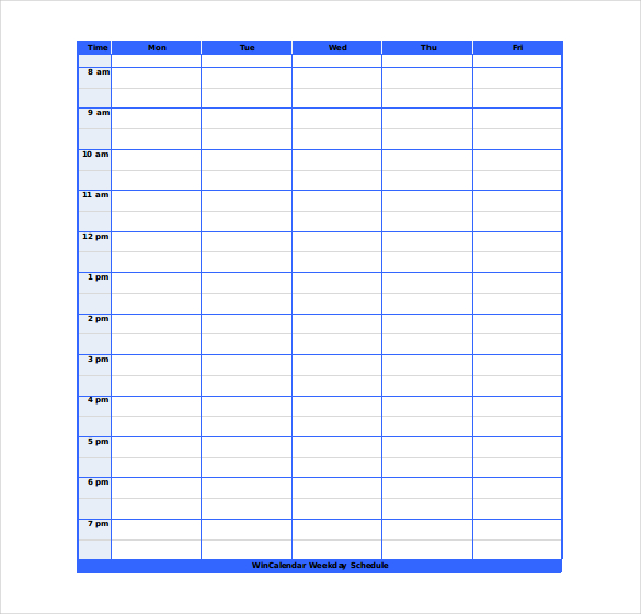 Microsoft Word Schedule Template