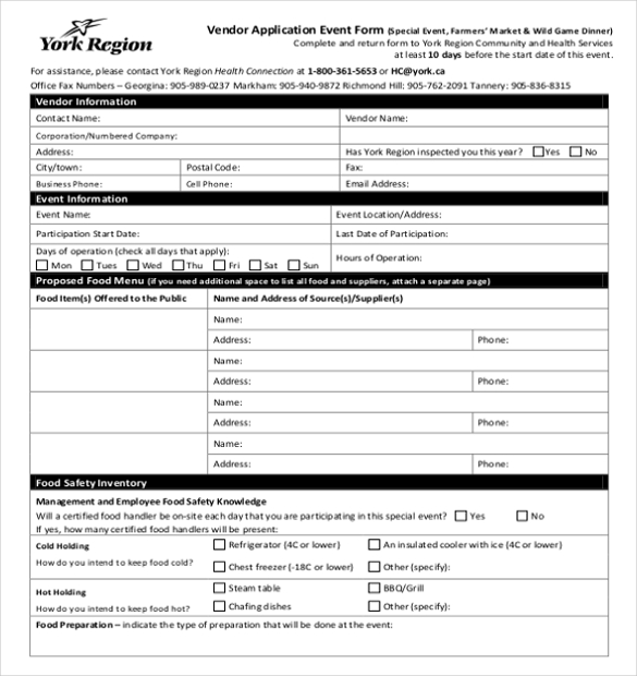 Vendor Information New Vendor Setup Form Template Word HQ Printable 