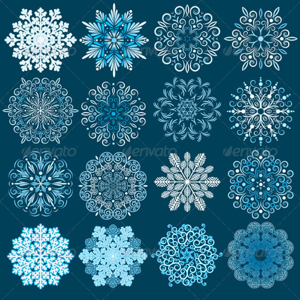 decorative snowflakes vector set download