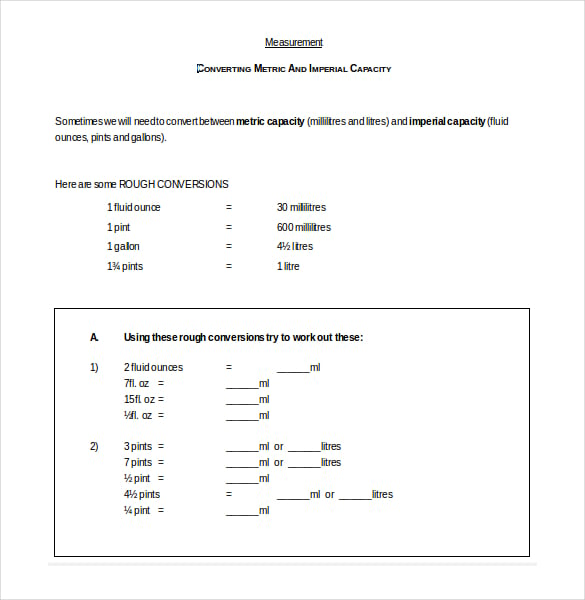 liquid metric conversion chart template download in ms word doc