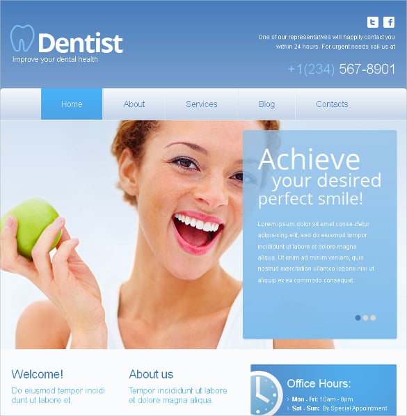 dentistry html cms website template