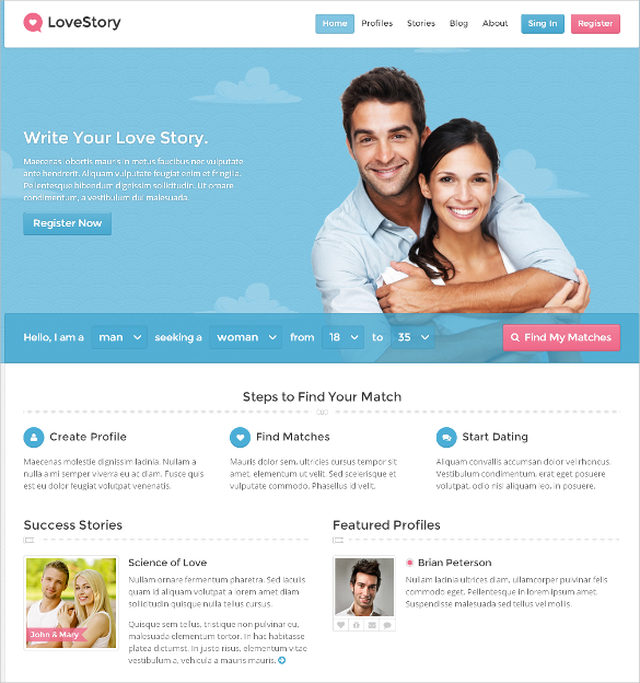 love story dating wordpress website theme