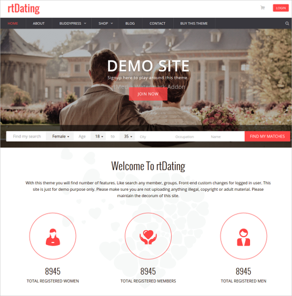 modern dating wordpress website theme