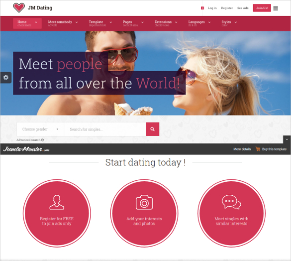 free dating website template