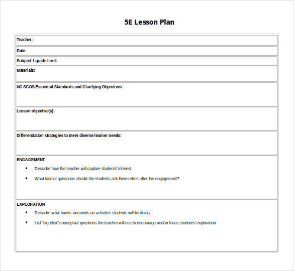 lesson planner template word