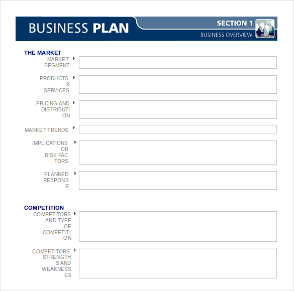 one page business plan template word doc