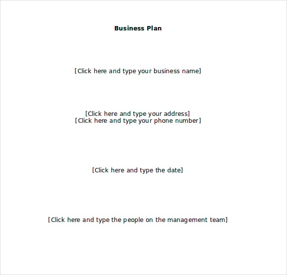 free business plan template download in word format