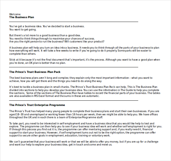 business plan ms word template