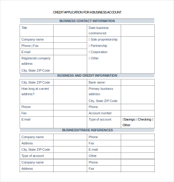 20+ Credit Application Templates - Google Docs, Apple Pages, Word ...