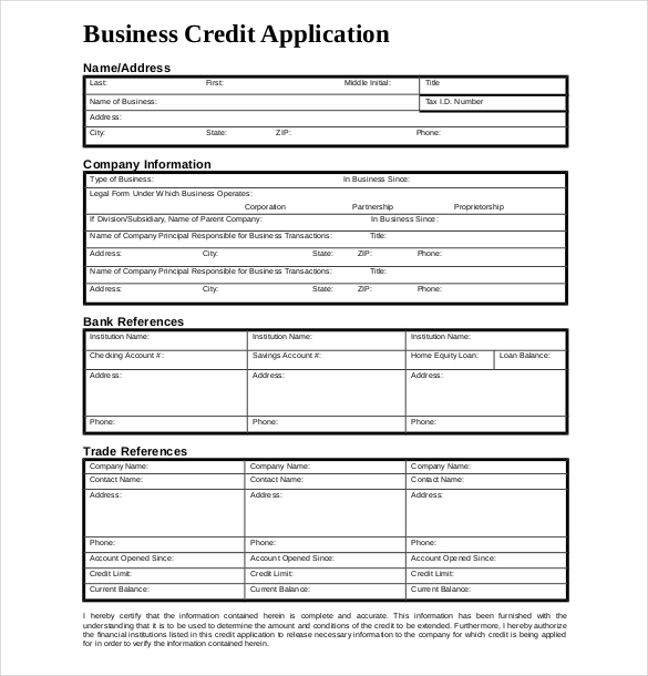 20 Credit Application Templates Google Docs Apple Pages Word 