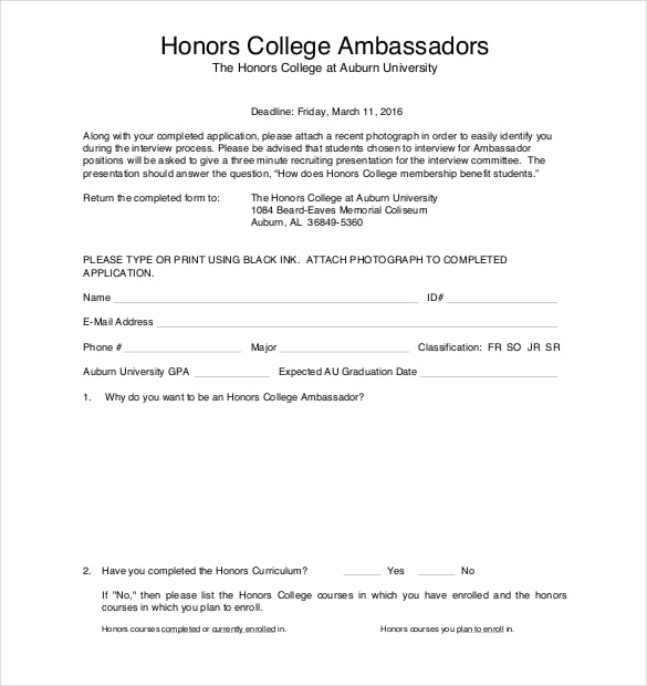 auburn honors college application pdf free download