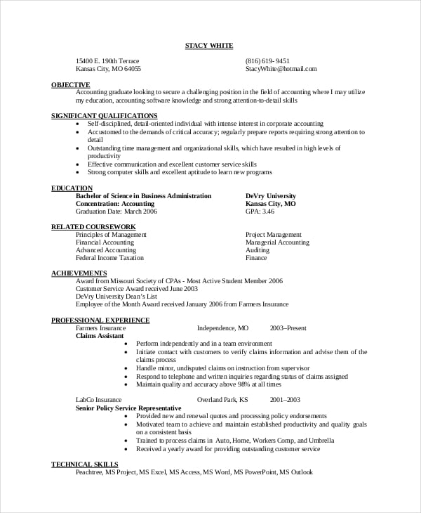 resume objective examples grocery store