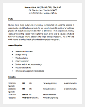 mit ms information technology resume template word format
