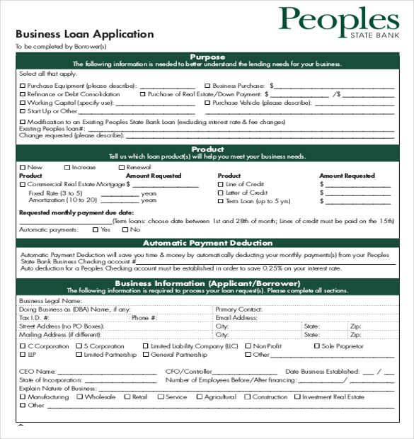 Loan Application Templates 7 Free Sample Example Format Download 