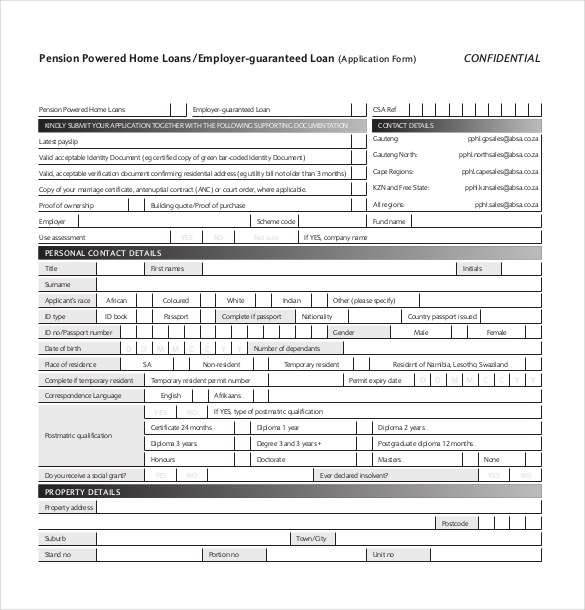 10 Loan Application Templates Pdf Doc Free And Premium Templates