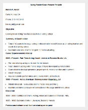 acting teacher coach resume template word doc download