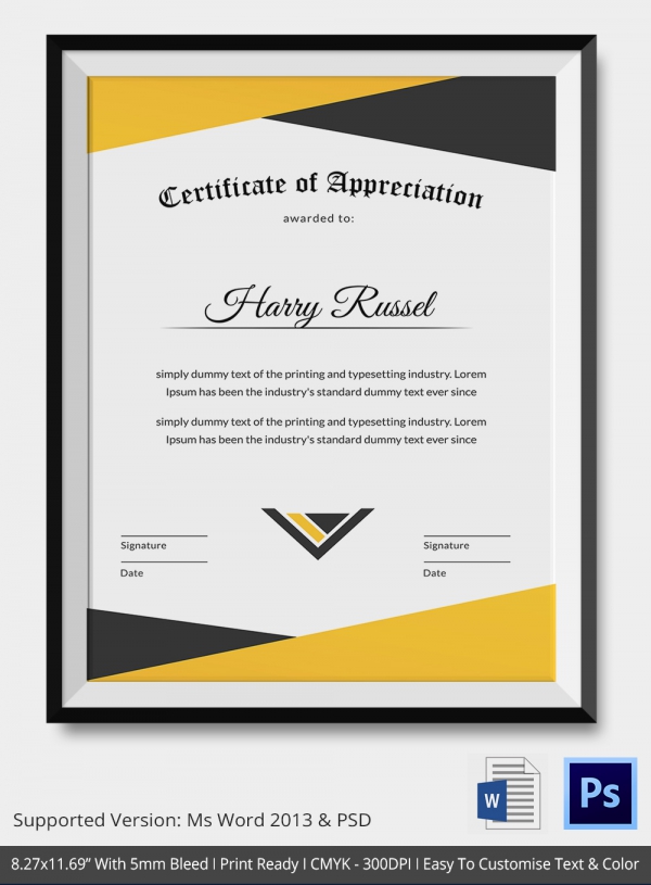 Thank You Certificate Template- 10+ Free PDF, PSD, Vector Format