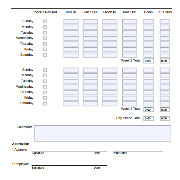 12 Sample Time Tracking Templates