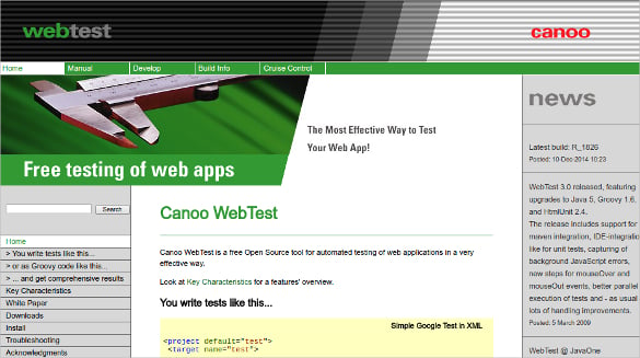 canoo webtest free open source tool