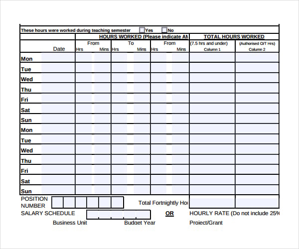 hr daily timesheet template download in pdf