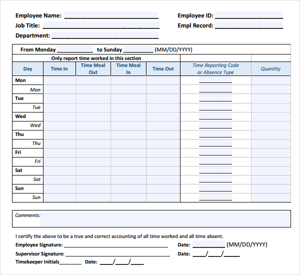 12+ HR Timesheet Templates Free Sample, Example Format Download