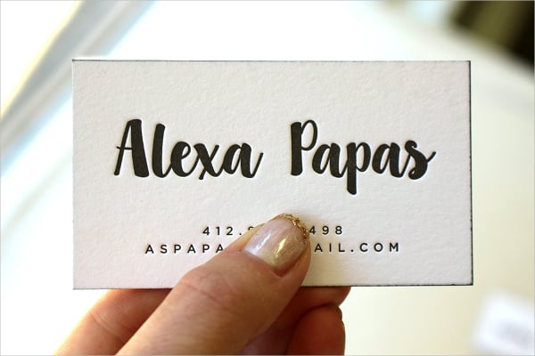small letterpress business card