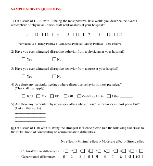 pdf template for customer survey questions