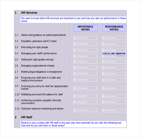 excel template download for hr satisfaction survey