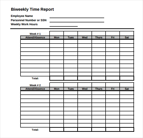 Printable Simple Biweekly Timesheet Template Customize and Print