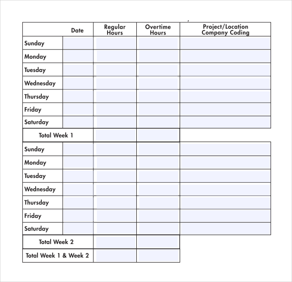 19 Weekly Timesheet Template Excel Free Download DocTemplates