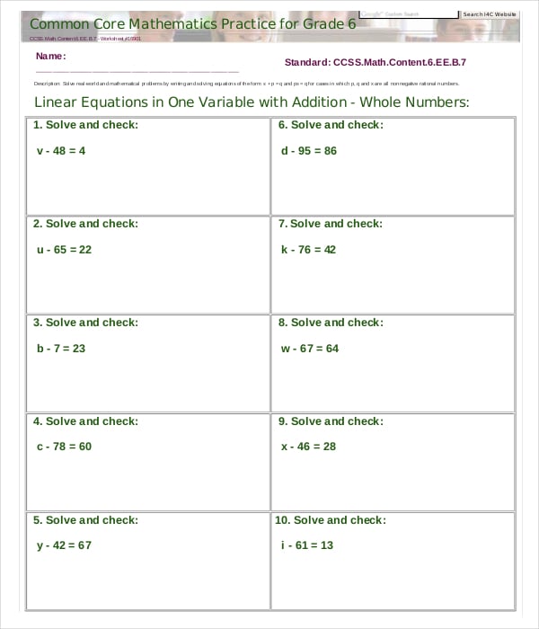 basic mathematics common core sheet pdf format download