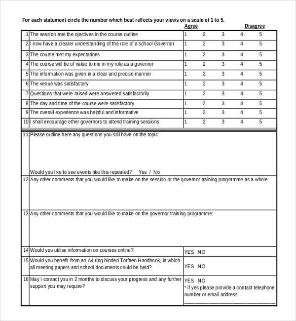Training Survey - 9 Download Free Documents in PDF , Word