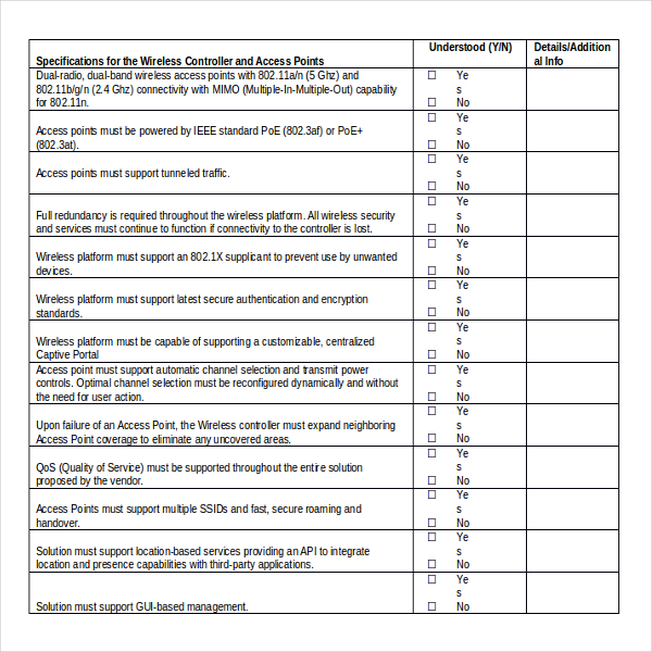 vendor site survey template word document