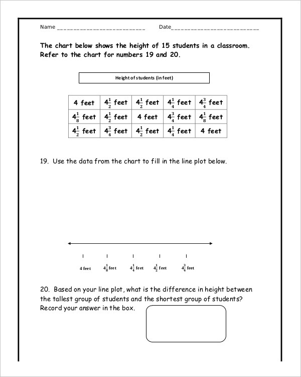 sample common core math sheet download