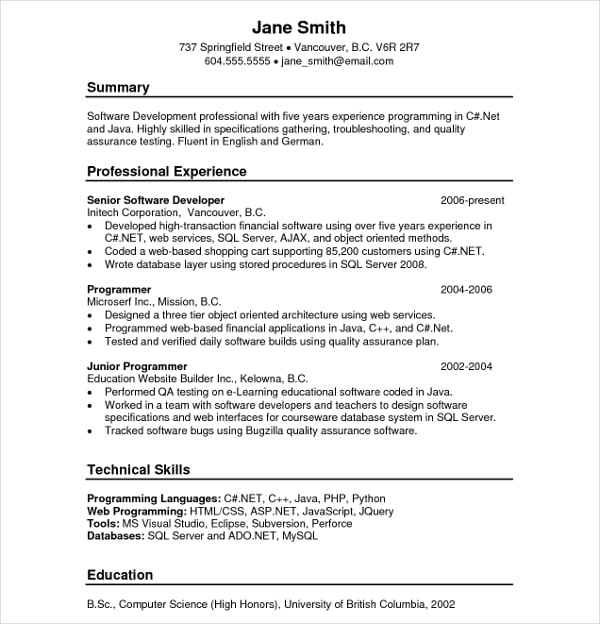 resume writing template 10 free word pdf psd