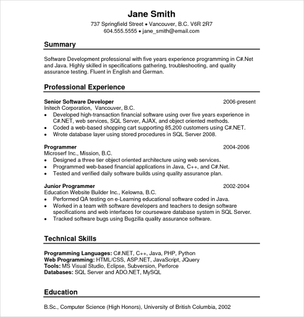 resume template creator free