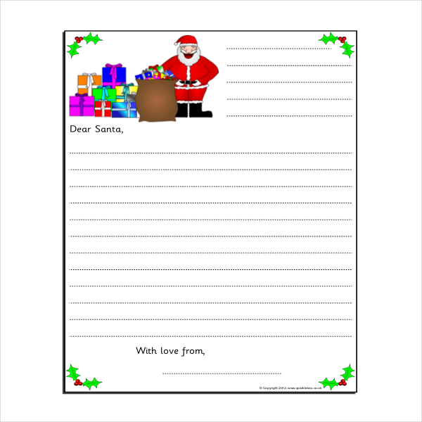 sample letter writing frame template