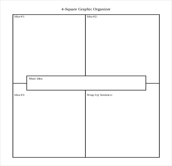 English worksheets: Four Square Template Graphic Organizer Writing Prompt