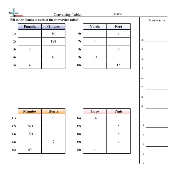 blank common core sheet format download