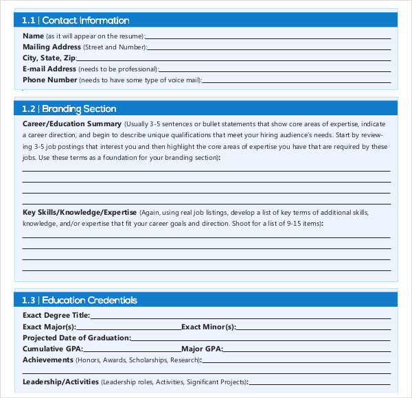 12+ Resume Writing Template – Free Sample, Example Format Download