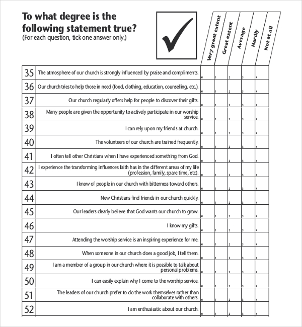 Church Survey Template – 11+ Free Word, PDF Documents Download