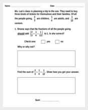 Blank Common Core Sheet Sample Template