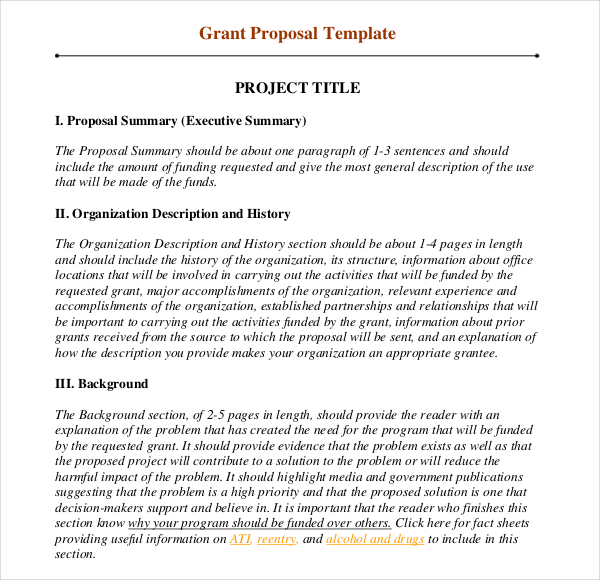 Sample grant proposal science