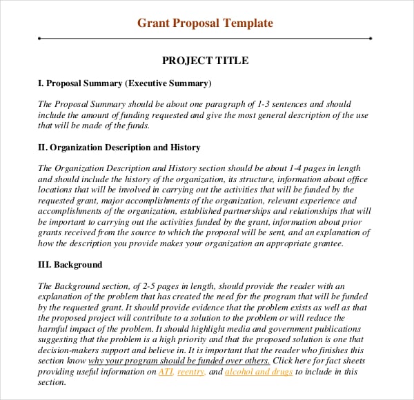grant writing business plan sample